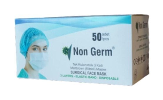 Naty Care Tek Kullanımlık 3 Katlı Lastikli Telli 50'li Çocuk Ultrasonik Cerrahi Maske Beyaz