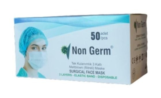 Naty Care Tek Kullanımlık 3 Katlı Lastikli Telli 50'li Çocuk Ultrasonik Cerrahi Maske Beyaz