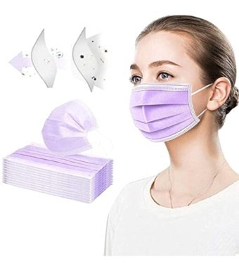 Roll Tek Kullanımlık 3 Katlı Lastikli Telli 50'li Yetişkin Cerrahi Maske Mavi