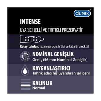 Durex Intense Tırtıklı Prezervatif 10'lu+Durex Delight Bullet Vibratör + Durex Little Devil Halka