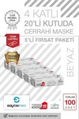 Saytekmed Tek Kullanımlık Lastikli Telli 20'li Yetişkin Maske Lacivert