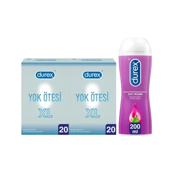 Durex Yok Ötesi Ultra İnce Prezervatif 2x20'li+Durex Aloe Vera Kayganlaştırıcı Jel 200 ml