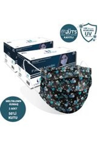 Unomed Tek Kullanımlık 3 Katlı Lastikli Telli 30'lu Yetişkin Ultrasonik Cerrahi Maske Bordo