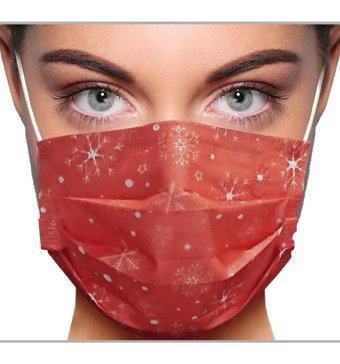 Blue Daisy Mask Tek Kullanımlık 3 Katlı Lastikli Telli 10'lu Yetişkin Maske Turuncu