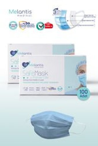 Morven Tek Kullanımlık 3 Katlı Lastikli Telli 50'li Yetişkin Cerrahi Maske