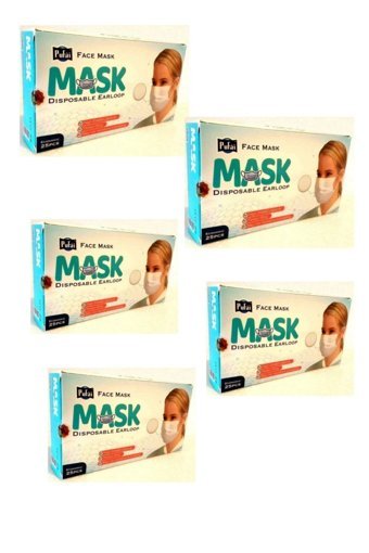 Pufai Tek Kullanımlık 3 Katlı Lastikli Telli 100'lü Yetişkin Ultrasonik Cerrahi Maske