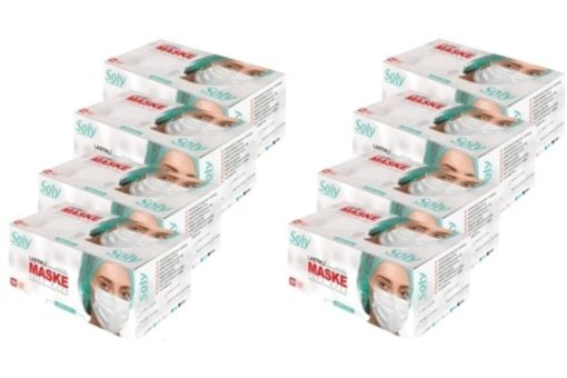 Soly Care Tek Kullanımlık 3 Katlı Lastikli Telli 600'lü Yetişkin Ultrasonik Cerrahi Maske