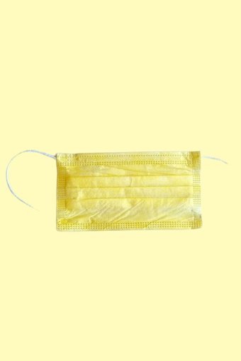 Inomask Tek Kullanımlık 3 Katlı Lastikli Telli 50'li Yetişkin Maske Sarı