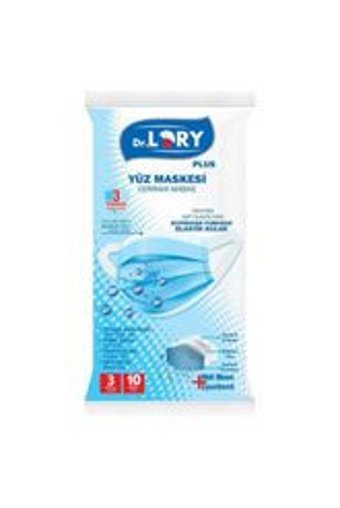 Dr. Lory Tek Kullanımlık 3 Katlı Lastikli Telli 105'li Yetişkin Ultrasonik Maske Beyaz