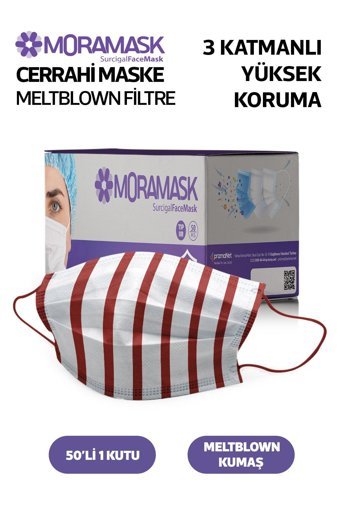 Meymed Tek Kullanımlık 4 Katlı Lastikli Telli 12'li Yetişkin Maske Beyaz