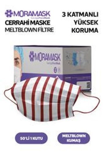 Meymed Tek Kullanımlık 4 Katlı Lastikli Telli 12'li Yetişkin Maske Beyaz
