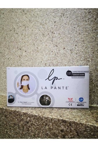 La Pante Tek Kullanımlık 3 Katlı Lastikli Telli 10'lu Yetişkin Cerrahi Maske