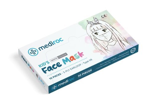 Proseg Tek Kullanımlık 3 Katlı Lastikli Telli 10'lu Çocuk Maske Kırmızı