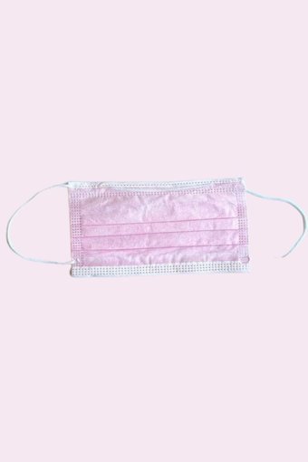 Inomask Tek Kullanımlık 3 Katlı Lastikli Telli 50'li Yetişkin Maske Pembe