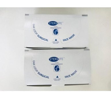 Steraplus Tek Kullanımlık 3 Katlı Lastikli Telli 50'li Yetişkin Maske