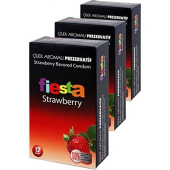 Fiesta Strawberry Çilek Aromalı Prezervatif 12x12'li