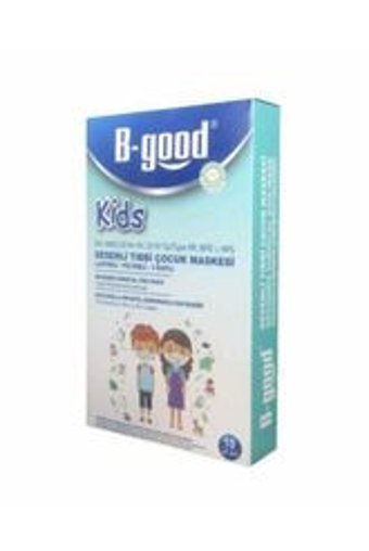 B-Good Tek Kullanımlık 3 Katlı Lastikli Telli 10'lu Çocuk Maske Bej