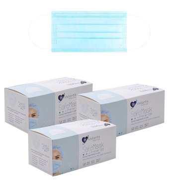 Morven Tek Kullanımlık 3 Katlı Lastikli Telli 200'lü Yetişkin Cerrahi Maske