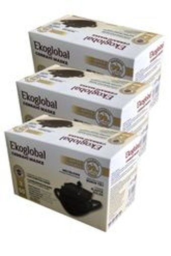 Ekoglobal Tek Kullanımlık 3 Katlı Lastikli Telli 150'li Yetişkin Ultrasonik Maske Siyah