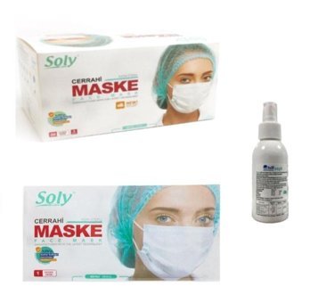 Soly Care Tek Kullanımlık 3 Katlı Lastikli Telli 50'li Çocuk Ultrasonik Maske Siyah