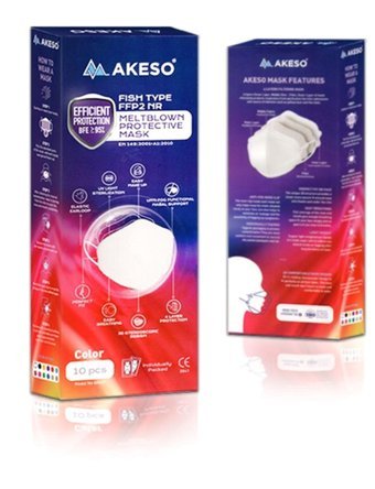 Akeso F95 Tek Kullanımlık 5 Katlı Lastikli Telli 10'lu Yetişkin Ultrasonik Maske Pembe