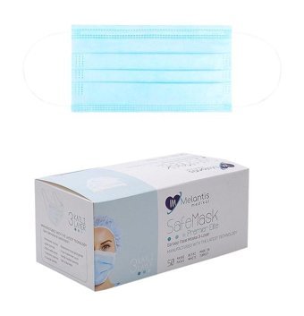 Morven Tek Kullanımlık 3 Katlı Lastikli Telli 100'lü Yetişkin Cerrahi Maske