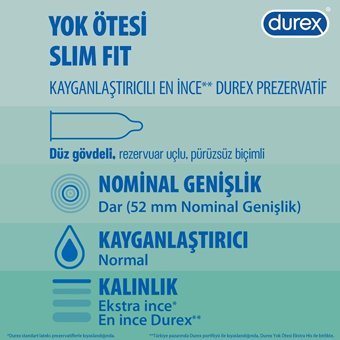 Durex Yok Ötesi Slim Fit Ultra İnce Prezervatif 20'li
