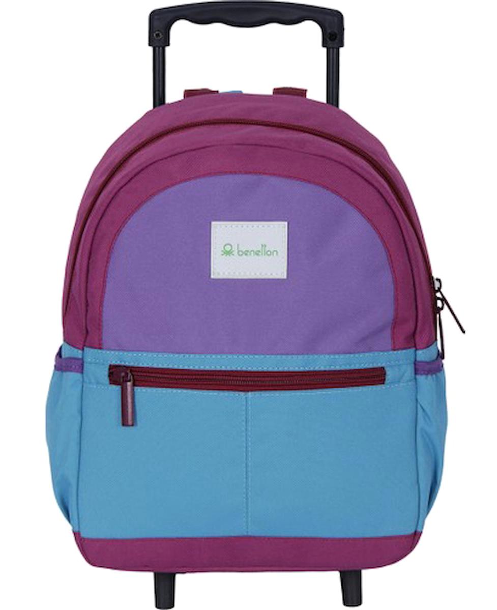 United Colors Of Benetton 70368 Tekerlekli Su Geçirmez 2 Gözlü Çok Renkli Anaokulu Unisex Çekçekli Çantası