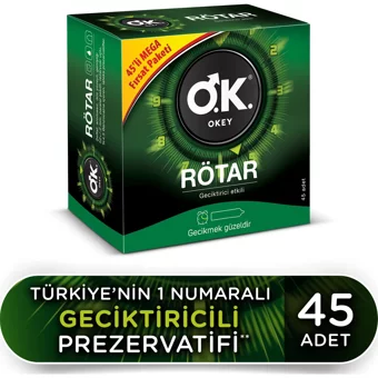 Okey Rötar Geciktiricili Prezervatif 45'li