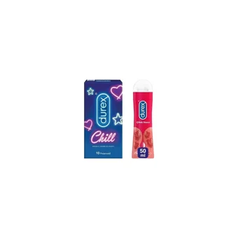 Durex Chill Karma Paket Prezervatif 20'li+Durex Play Çilek Hazzı Kayganlaştırıcı Jel 50 ml