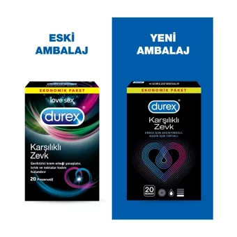 Durex Karşılıklı Zevk Geciktiricili Tırtıklı Prezervatif 20'li