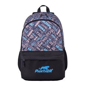 Panther PT-3916 Yazılı Su Geçirmez 2 Gözlü Siyah İlkokul Unisex Sırt Çantası