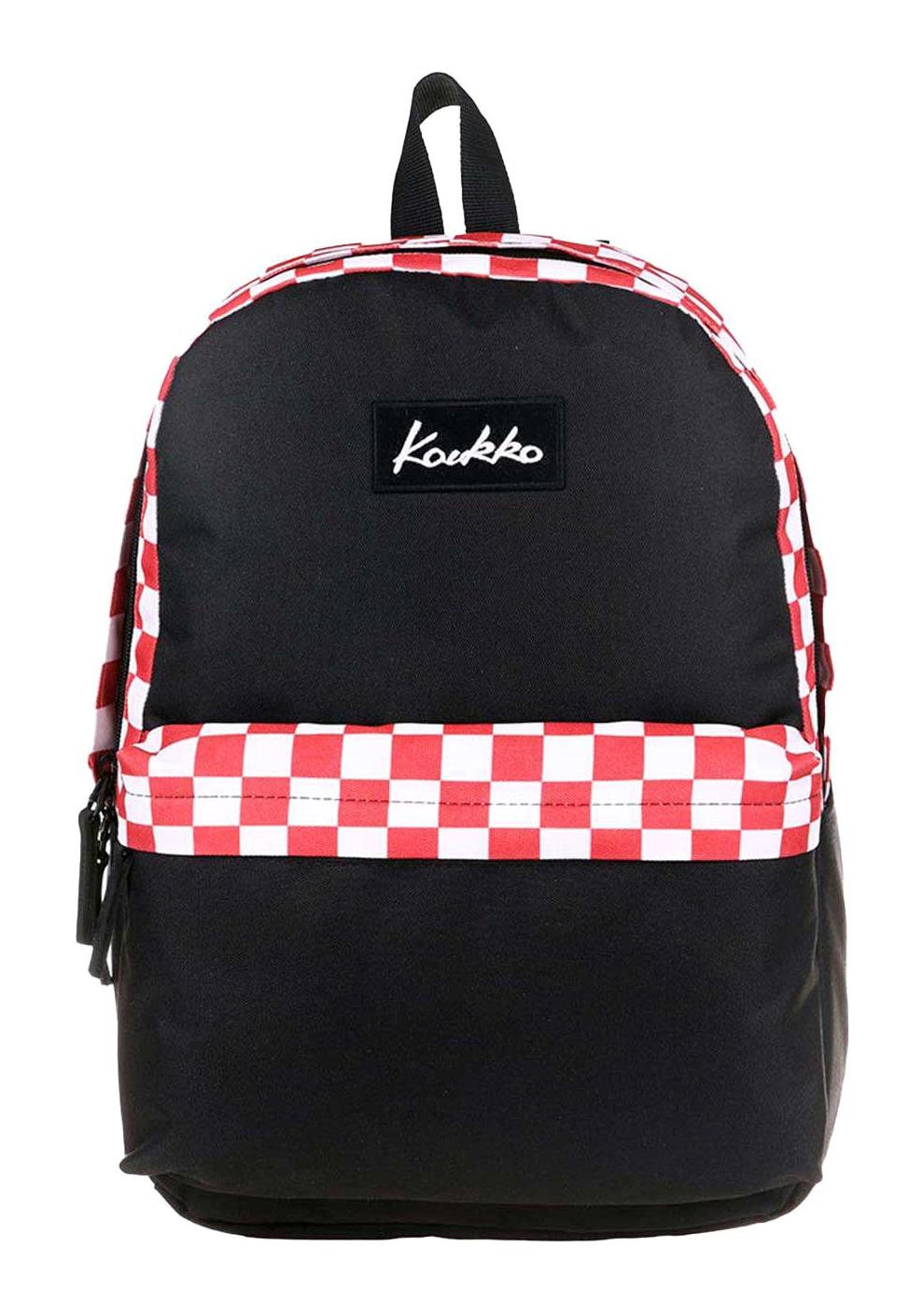 Kaukko K1417 Kareli 3 Gözlü Kırmızı Lise-Üniversite Unisex Sırt Çantası