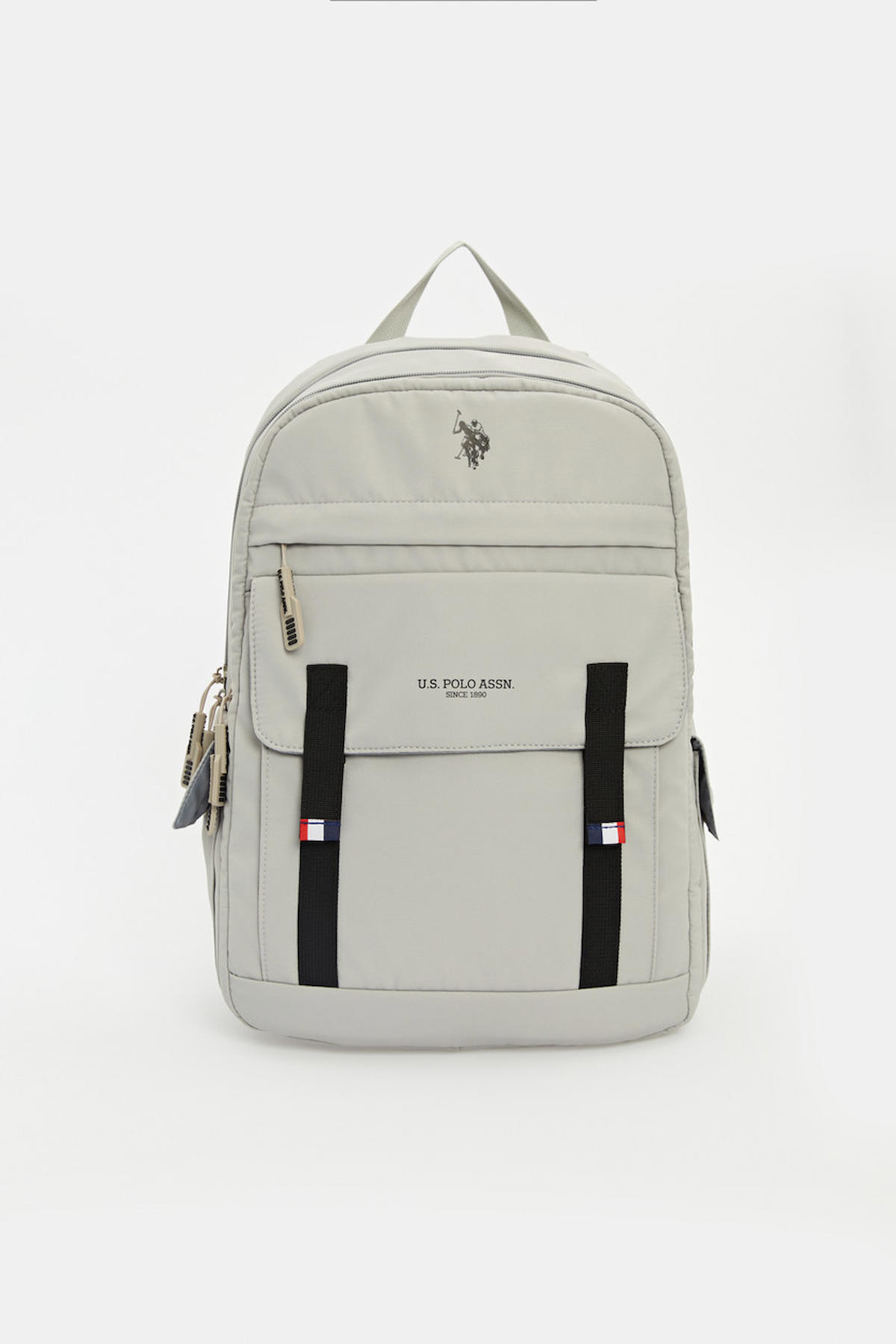 U.S. Polo Assn. PLÇAN23128 Su Geçirmez 3 Gözlü Bej Lise-Üniversite Unisex Sırt Çantası