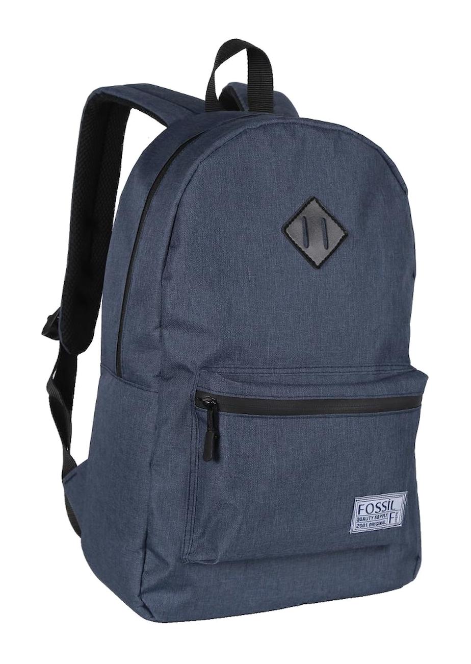 Fossil 9505-02 Su Geçirmez 2 Gözlü Lacivert Lise-Üniversite Unisex Sırt Çantası