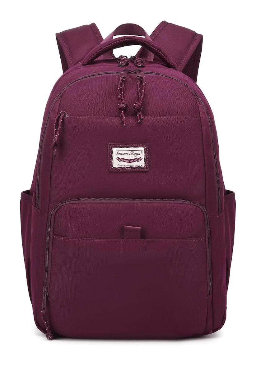 Smart Bags 3159 Çok Gözlü Bordo Lise-Üniversite Kız Çocuk Sırt Çantası