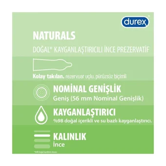 Durex Naturals İnce Prezervatif 2x20'li+ Naturals Pure Kayganlaştırıcı Jel 100 ml