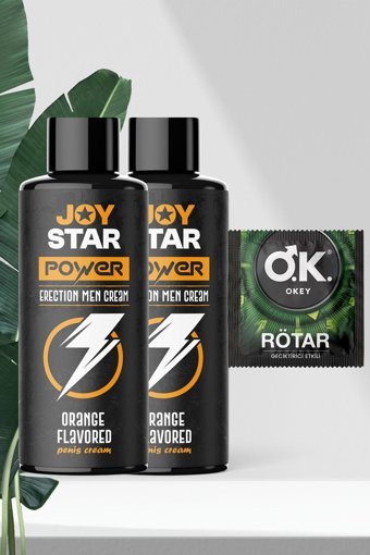 Okey Rötar Geciktiricili Prezervatif Tekli+Joystar Erkeklere Özel Performans Kremi 2 Adet