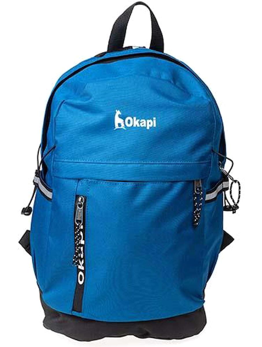 Okapi OKP-147 Su Geçirmez 3 Gözlü Mavi Lise-Üniversite Unisex Sırt Çantası