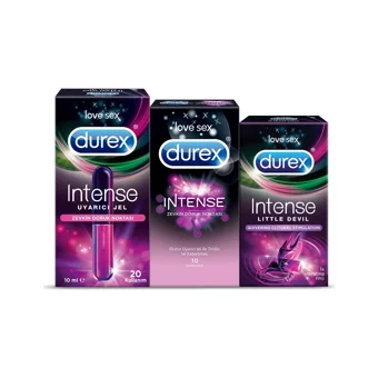Durex Intense Tırtıklı Prezervatif 10'lu+Jel+Titreşimli Halka