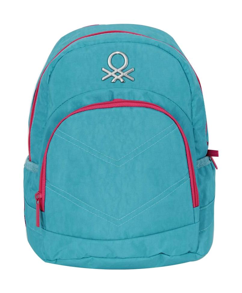 United Colors Of Benetton 70448 2 Gözlü Turkuaz Anaokulu Unisex Sırt Çantası