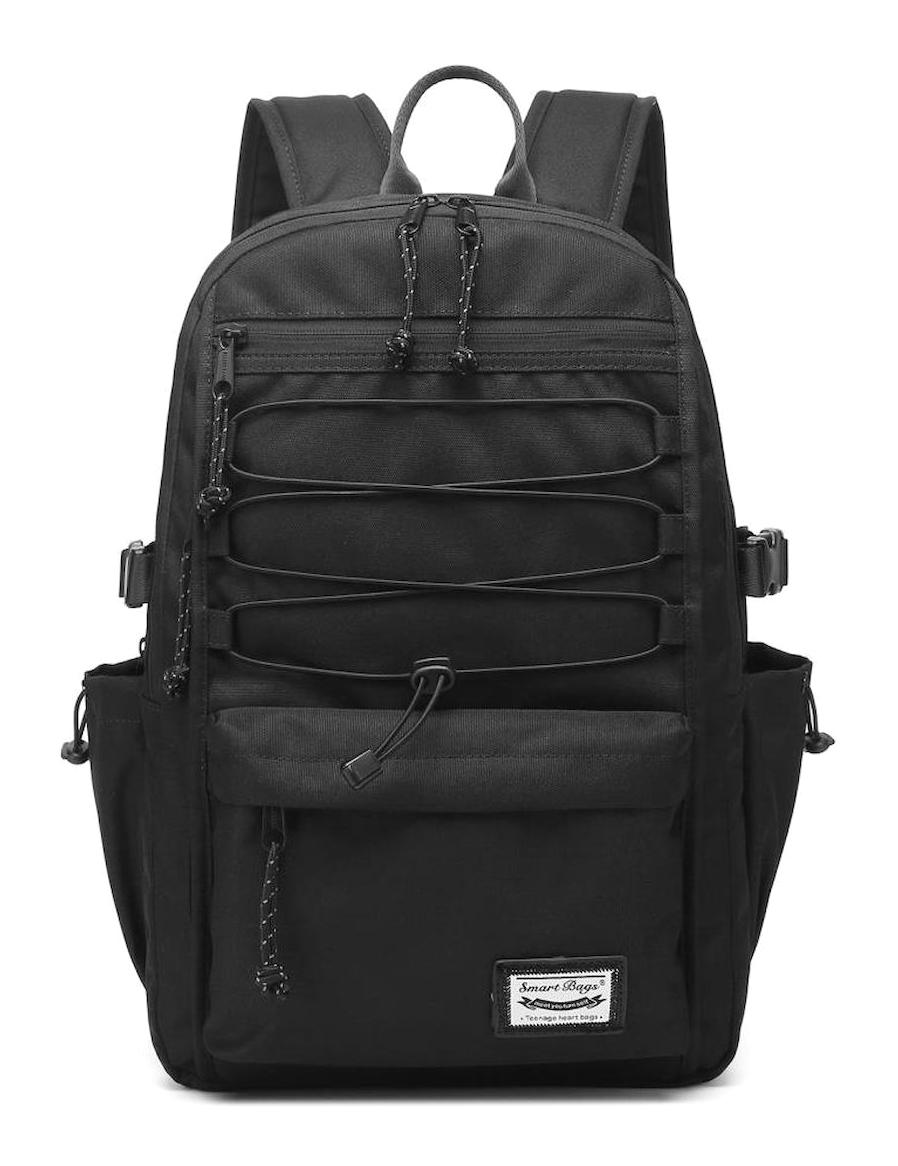 Smart Bags 3156 Çok Gözlü Siyah Lise-Üniversite Unisex Sırt Çantası
