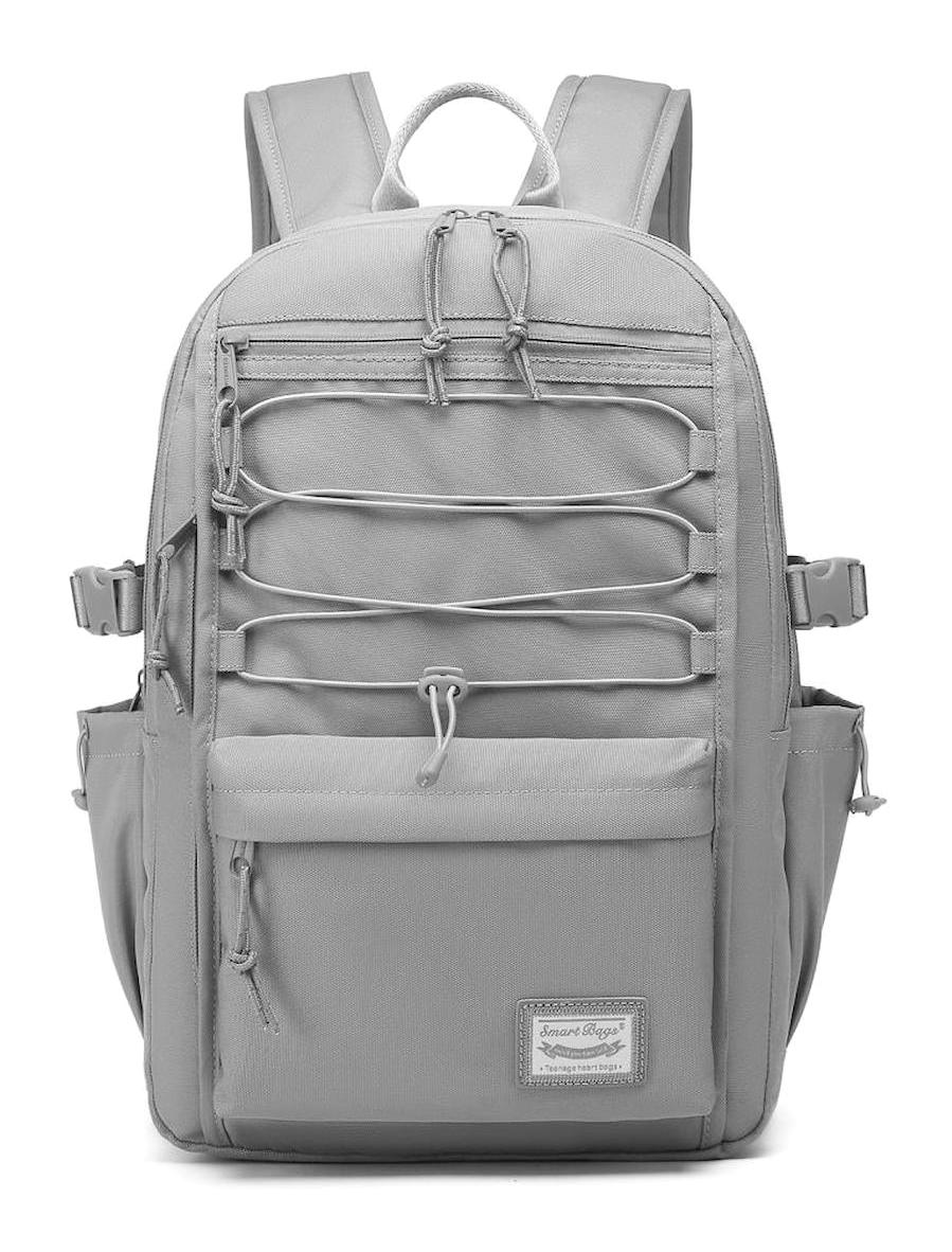 Smart Bags 3156 Çok Gözlü Açık Gri Lise-Üniversite Unisex Sırt Çantası