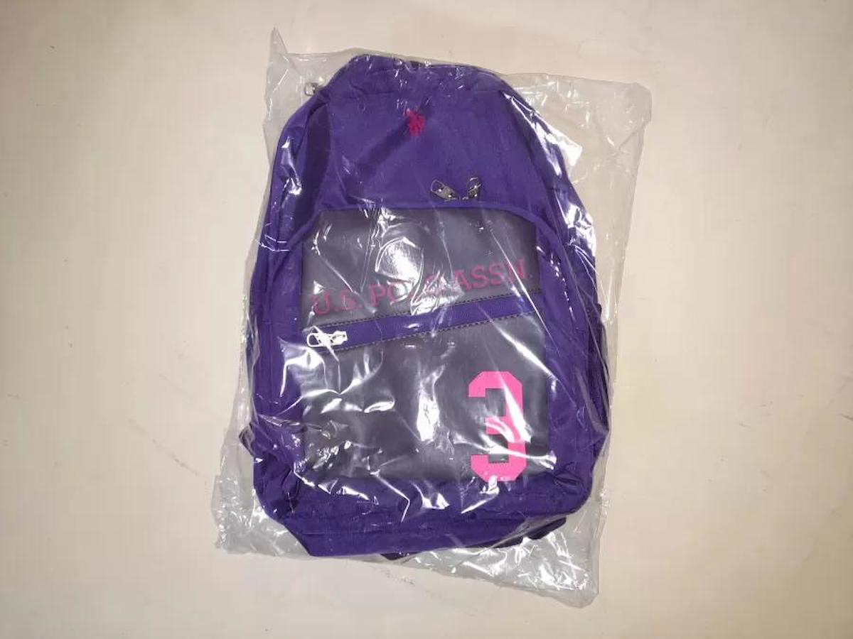 U.S. Polo Assn. PLCAN 23225 Su Geçirmez 2 Gözlü Mor Lise-Üniversite Unisex Sırt Çantası