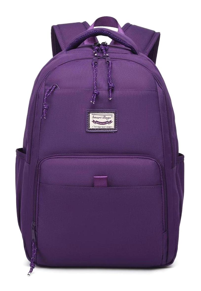 Smart Bags 3159 Çok Gözlü Koyu Mor Lise-Üniversite Kız Çocuk Sırt Çantası