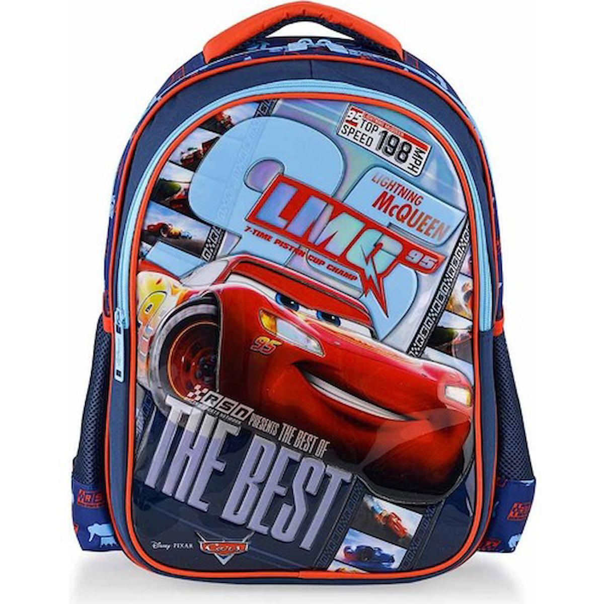 Frocx OTTO-48238 Şimşek Mcqueen Cars 4 Gözlü Lacivert İlkokul Erkek Çocuk Sırt Çantası