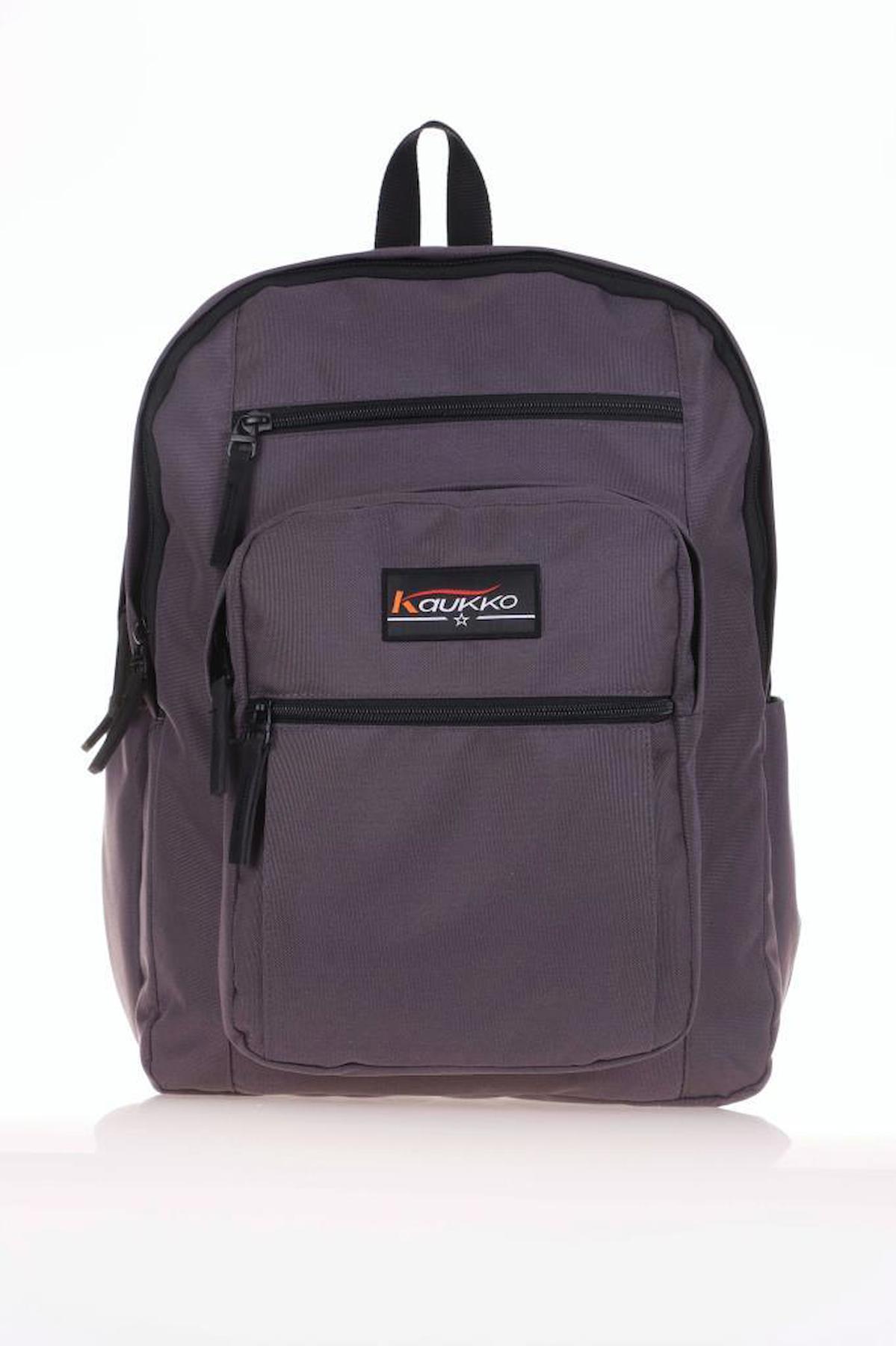 Kaukko K1427 5 Gözlü Gri Lise-Üniversite Unisex Sırt Çantası