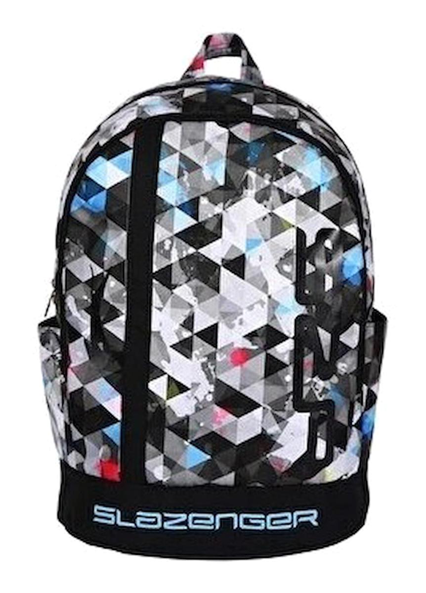 Slazenger Geometrik 2 Gözlü Siyah Lise-Üniversite Unisex Sırt Çantası