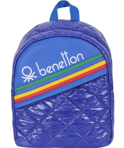 United Colors Of Benetton 70265 Kapitone Su Geçirmez 2 Gözlü Mavi Anaokulu Unisex Sırt Çantası