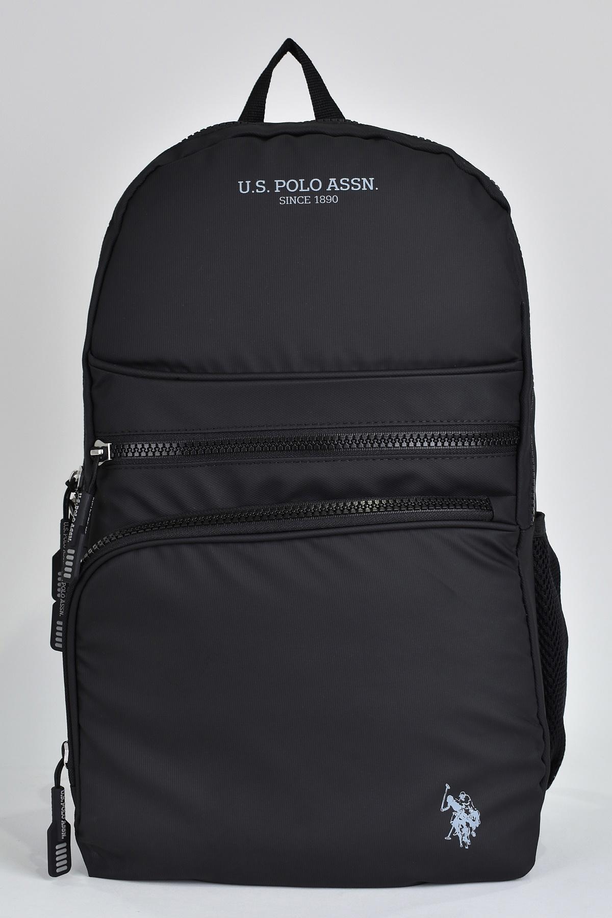 U.S. Polo Assn. 23674 Su Geçirmez 4 Gözlü Siyah Lise-Üniversite Unisex Sırt Çantası